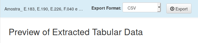 Figura 4. Exportando os dados para o formato CSV.